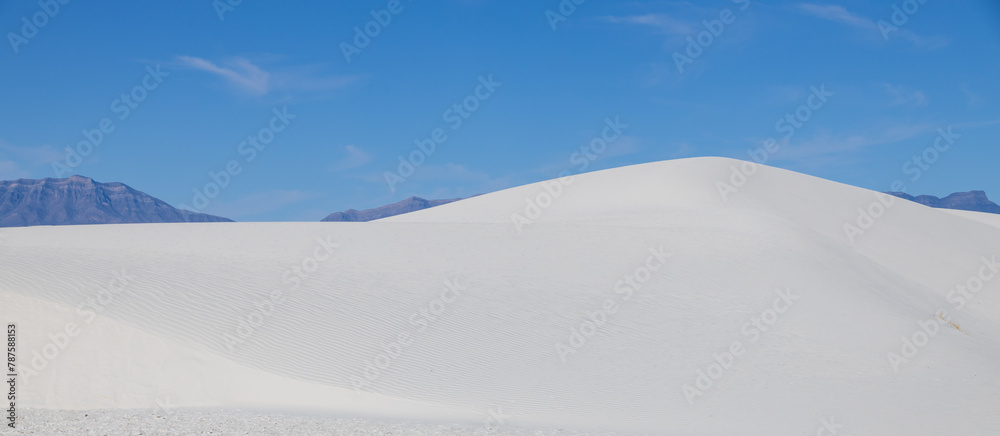 Panorama of Sand dunes at White Sands National Park, New Mexico