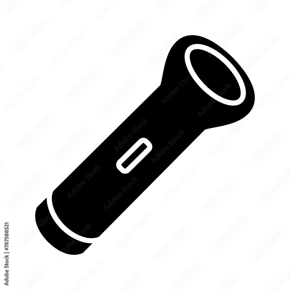 Flashlight black glyph solid icon Flashlight black glyph solid icon
