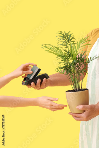 Mature gardener receiving p...