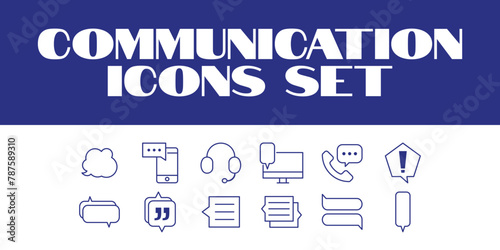 Line Communication Message Icons Set Vector Msg texting Vector Icons Set