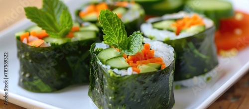 Rolls made with vegetables photo