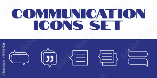 Line Communication Message Icons Set Vector Msg texting Vector Icons Set