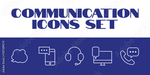 Line Communication Message Icons Set Vector Msg texting Vector Icons Set