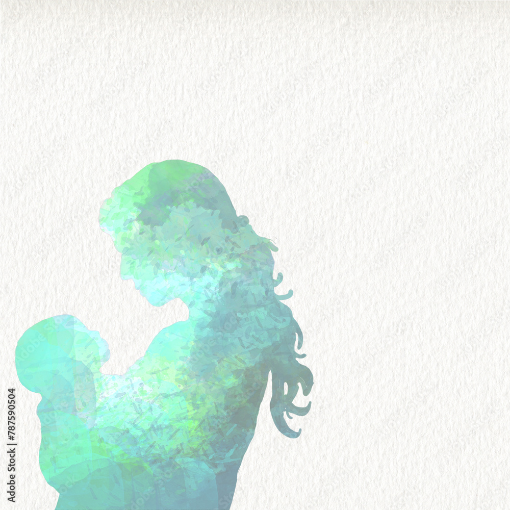 ilustración por el dia de la madre, feliz dia mama, . silueta de madre ...