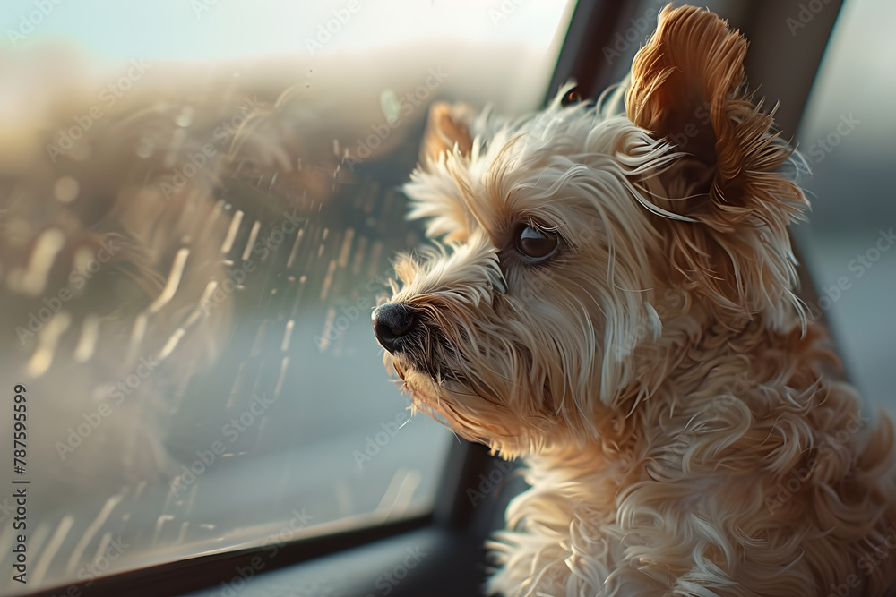 Dive into the world of pure canine joy with these heartwarming images of adorable dogs that capture the essence of happiness, loyalty, and unconditional love.  - obrazy, fototapety, plakaty 