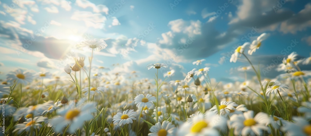 Field of daisies under a flawless sky. Field of daisies under a flawless sky.