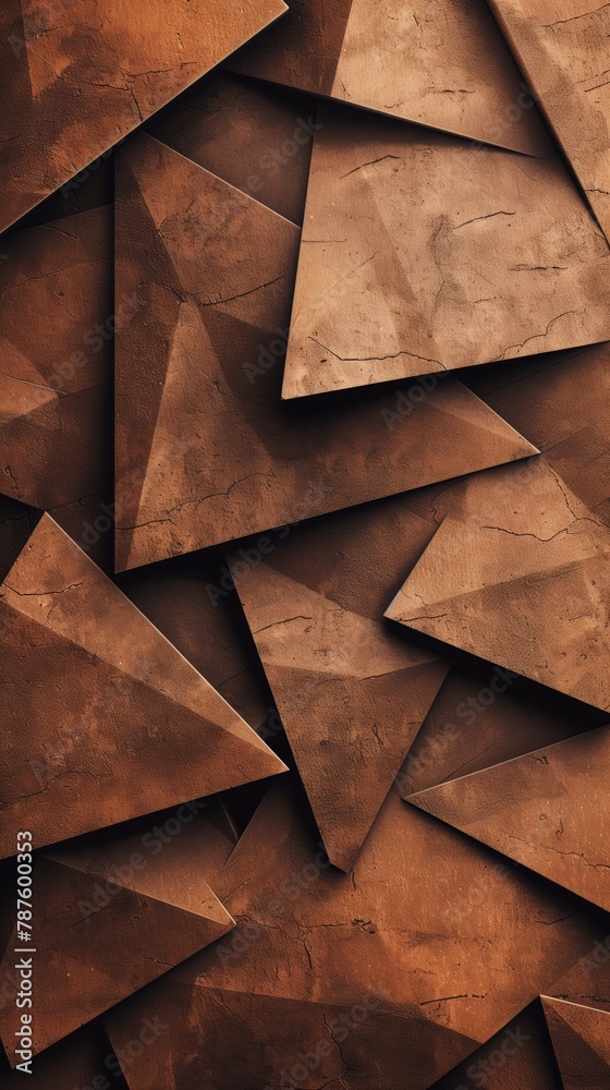 Abstract geometric shapes in bronze and rust tones. Modern brown geometric design Abstract geometric shapes in bronze and rust tones. Modern brown geometric design