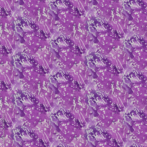 abstract seamless pattern with watercolor stains in purple colors