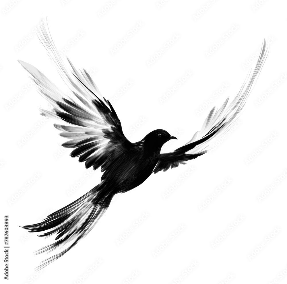 Obraz premium PNG Dove bird animal flying black.