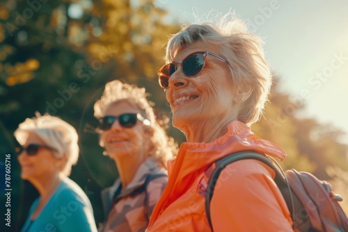 active senior women enjoying outdoor activities together lifestyle photography showcasing healthy aging