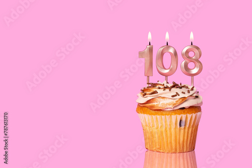 Birthday Cake With Candles Number 108