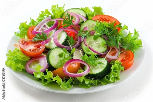 Salad on white plate