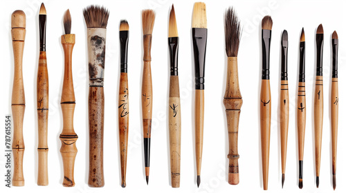 A set of calligraphy brushes in various sizes, inviting artistic expression and creativity.