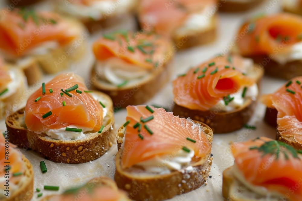 Salmon canapes with smoked flavor Salmon canapes with smoked flavor
