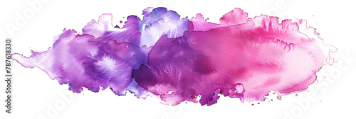 Pink and purple watercolor splotch on transparent background.