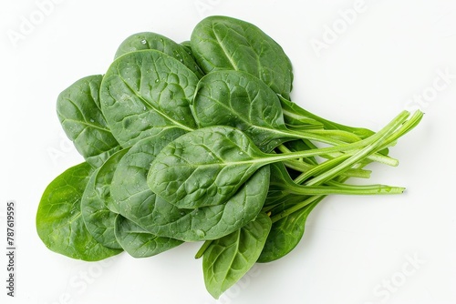Spinach on a white surface photo