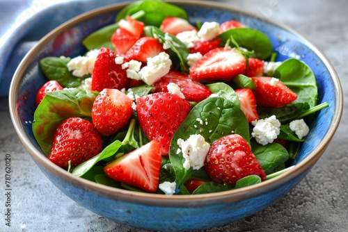 Strawberry spinach and goat cheese salad