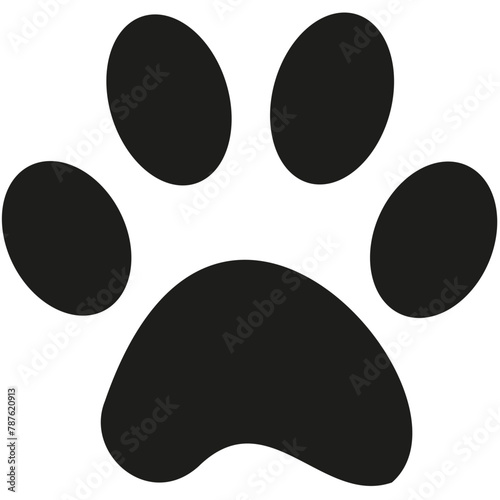Paw icon. Dog, cat paw icon. Zoo, vet logo element. Paw print vector symbol. photo