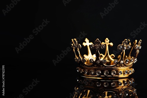 Black background with golden crown