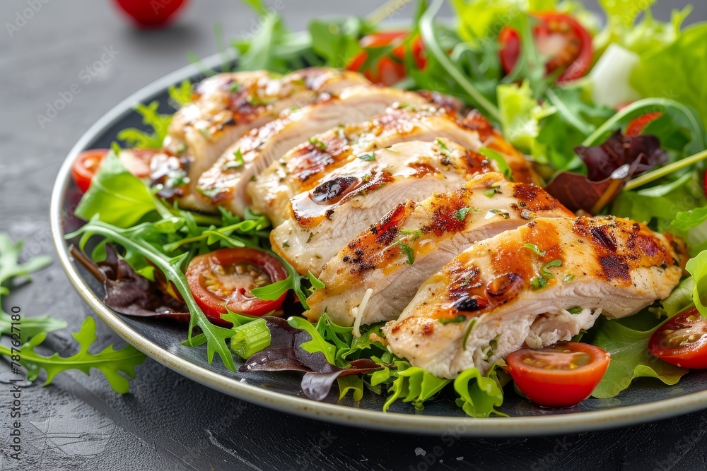 Chicken breast slices with greens Chicken breast slices with greens