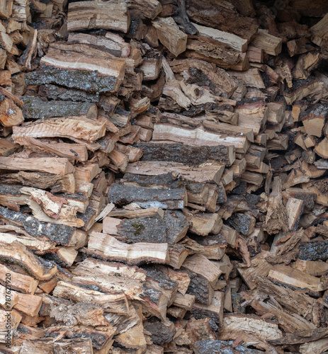 Stack of Oak Firewood