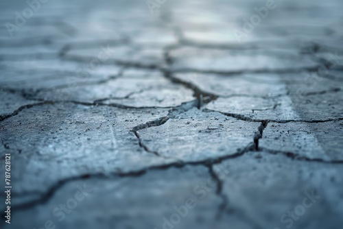 Close up of cracks in asphalt roadway