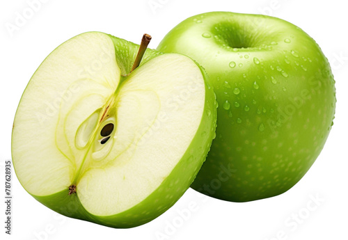PNG  Green apple fruit slice plant.  photo