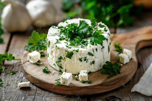 Fresh parsley with goat cheese