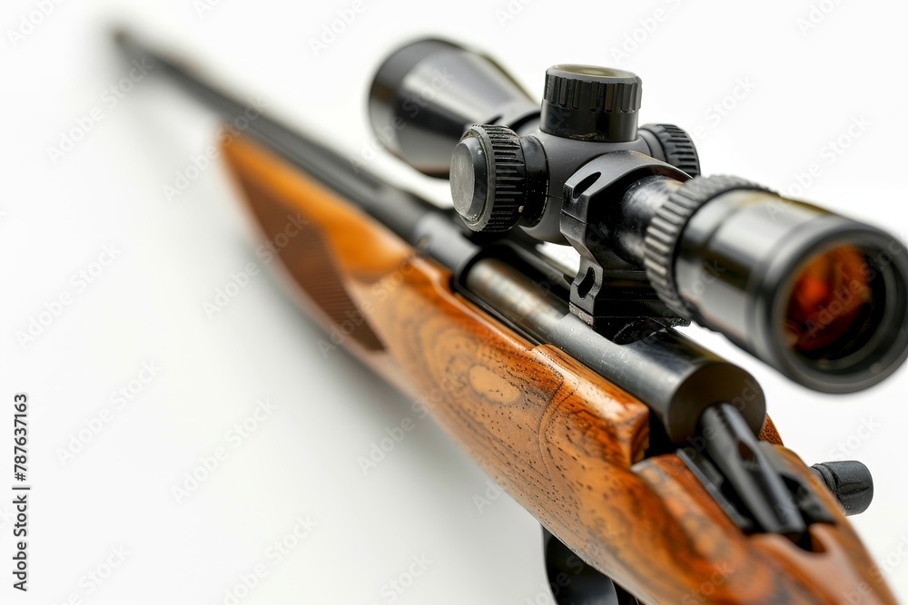 Obraz premium Isolated white background with air rifle and clipping path
