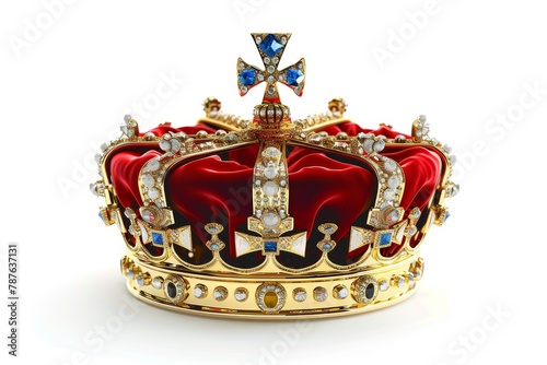 Isolated royal coronation crown on white background