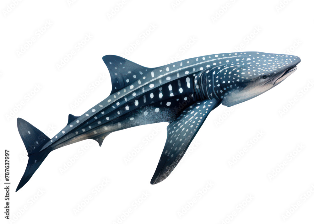 Obraz premium PNG Whale shark underwater animal mammal, digital paint illustration