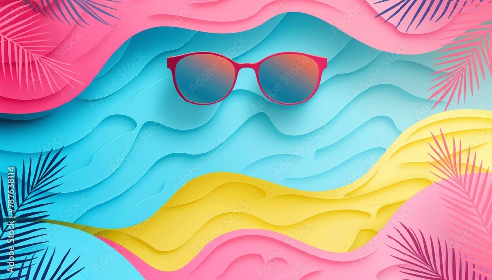 background with colorful abstract shapes for summer collection