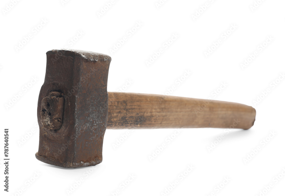 One sledgehammer isolated on white. Manual tool One sledgehammer isolated on white. Manual tool