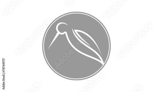 Long beaked birds simple silhouette design vector