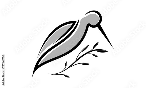 Simple pied stilt birds silhouette vector design