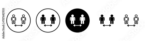 Social distancing icon vector isolated on white background. Keep distance sign. Coronavirus. Social Distancing and Self Quarantine.