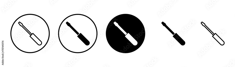 Screwdriver icon vector isolated on white background. Screwdriver vector icon Screwdriver icon vector isolated on white background. Screwdriver vector icon