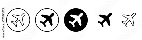 Plane icon vector isolated on white background. Aeroplane vector icon. Flight transport symbol. Travel element illustration. Holiday symbol. Airplane