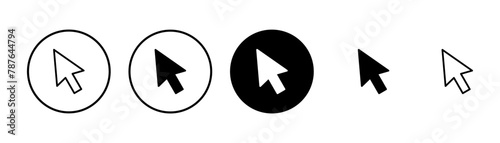 Click icon vector isolated on white background. Cursor icon. Computer mouse click cursor black arrow icons. pointer arrow photo
