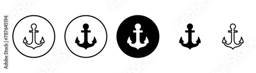 Anchor icon vector isolated on white background.Anchor symbol logo. Anchor marine icon.