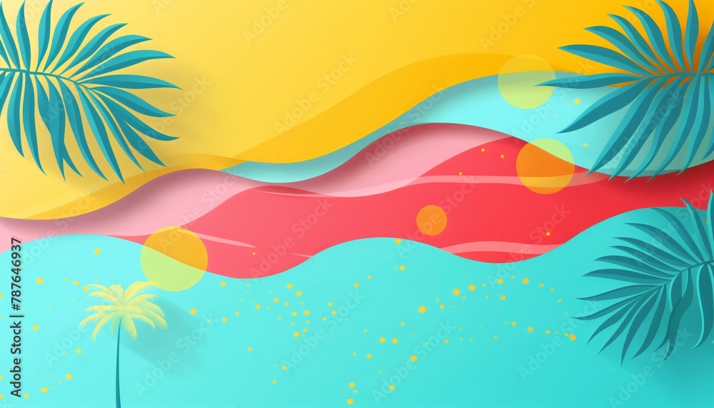 background with colorful abstract shapes for summer collection
