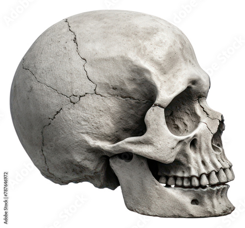 PNG Skull white background anthropology sculpture.  photo