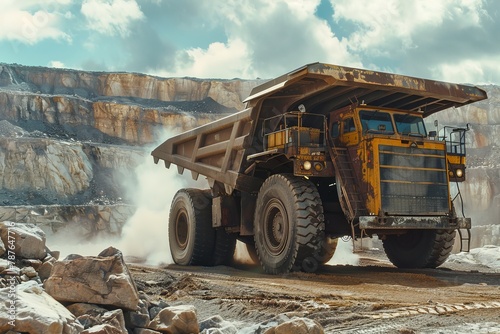 Large mining truck at copper mine