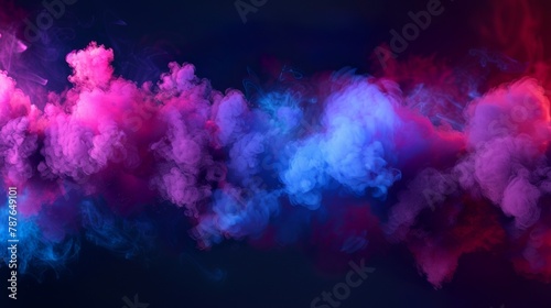 Cloud of smoke with some paint splatter coming out of it, neon colors © Pters