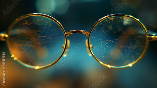 sunglasses on black background, Closeup Photo of Eyeglasses