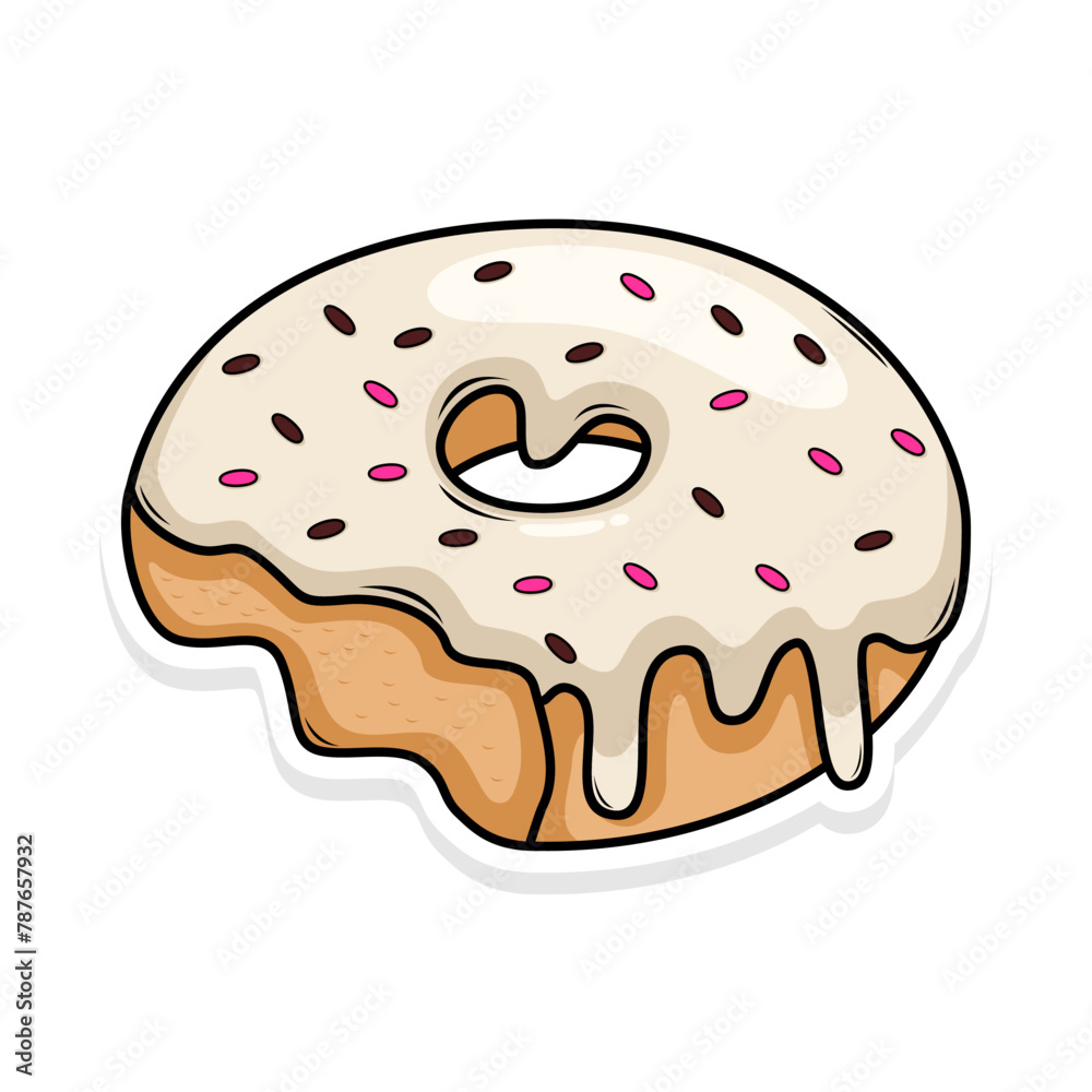 Delicious donut vector hand draw illustration Delicious donut vector hand draw illustration