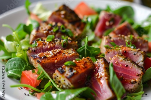 Tuna salad with seared ahi