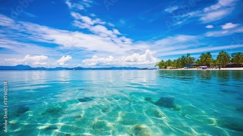 Tropical Paradise Split View, Underwater and Beachside Illustration © chesleatsz