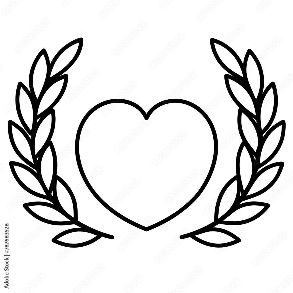 love wreath ,wedding icon
