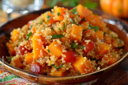 Bulgur with squash and tomatoes